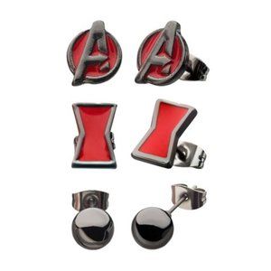 Black Widow Stud Earrings 3-Pack | Marvel Comic Universe, Avengers